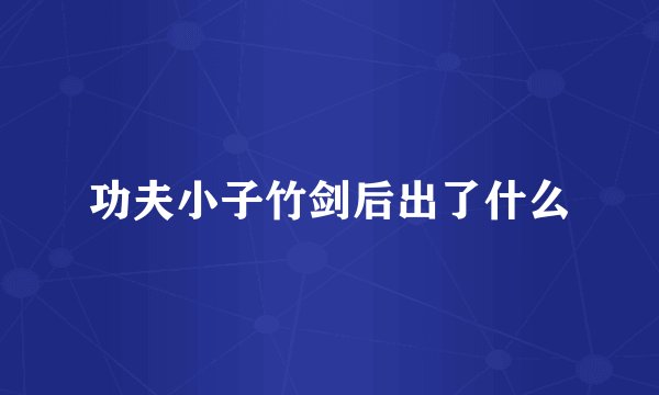 功夫小子竹剑后出了什么