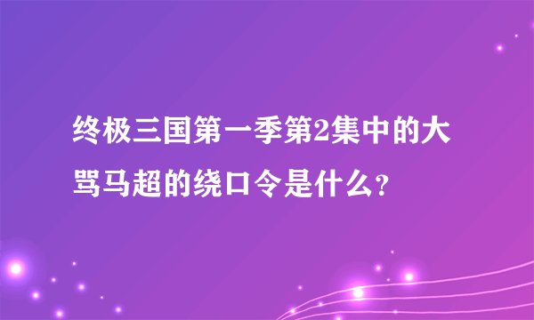终极三国第一季第2集中的大骂马超的绕口令是什么？