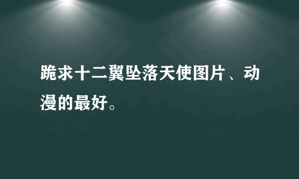 跪求十二翼坠落天使图片、动漫的最好。