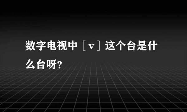 数字电视中［v］这个台是什么台呀？