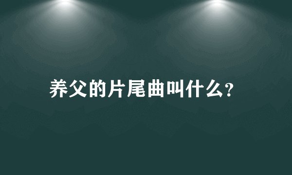 养父的片尾曲叫什么？