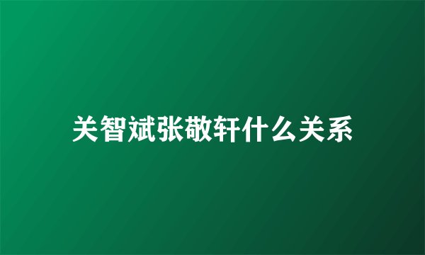 关智斌张敬轩什么关系