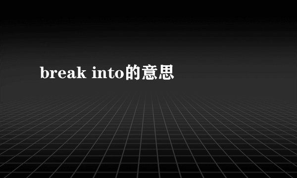 break into的意思