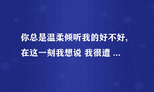 你总是温柔倾听我的好不好,在这一刻我想说 我很遭 是什么歌的歌词啊？