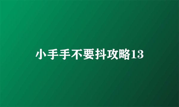小手手不要抖攻略13