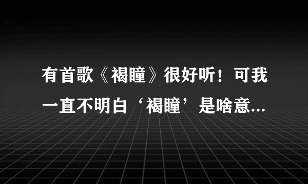 有首歌《褐瞳》很好听！可我一直不明白‘褐瞳’是啥意思！有知道的指点下呗!令，找此歌词！