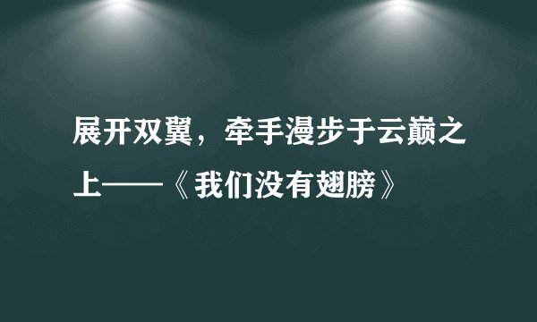 展开双翼，牵手漫步于云巅之上——《我们没有翅膀》