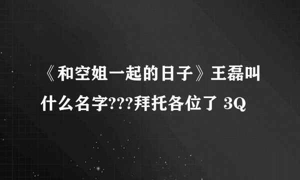 《和空姐一起的日子》王磊叫什么名字???拜托各位了 3Q