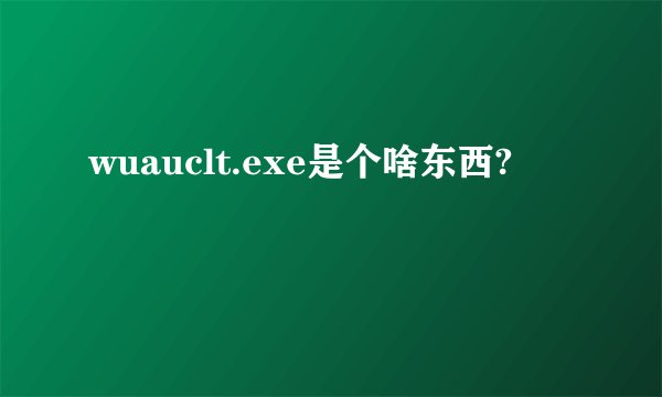 wuauclt.exe是个啥东西?