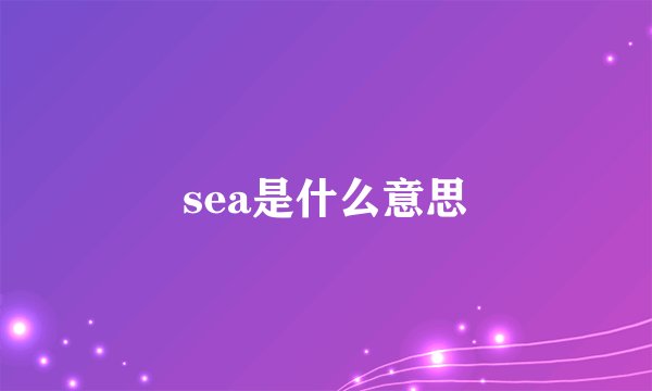 sea是什么意思