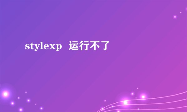 stylexp  运行不了