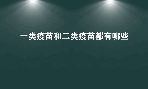 一类疫苗和二类疫苗都有哪些