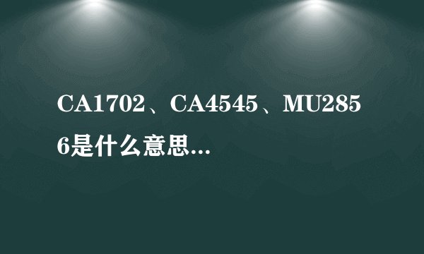 CA1702、CA4545、MU2856是什么意思？CA977又是什么意思？