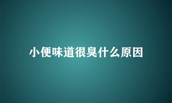 小便味道很臭什么原因