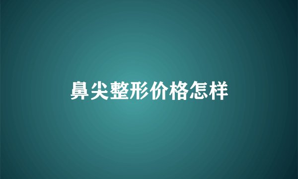 鼻尖整形价格怎样