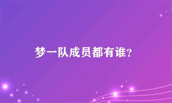梦一队成员都有谁？