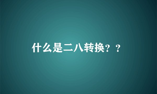 什么是二八转换？？