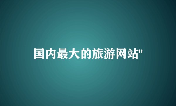 国内最大的旅游网站