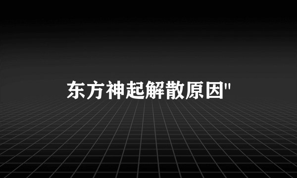 东方神起解散原因