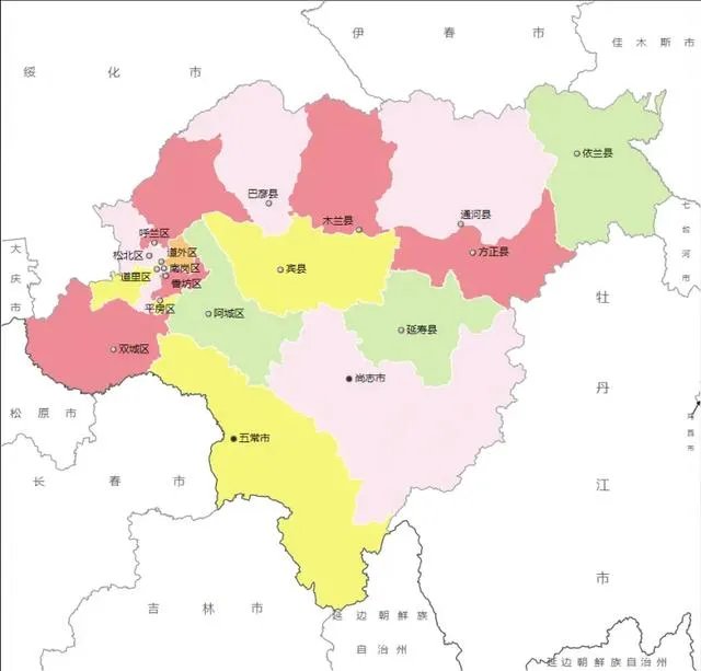 哈尔滨地图区域划分？