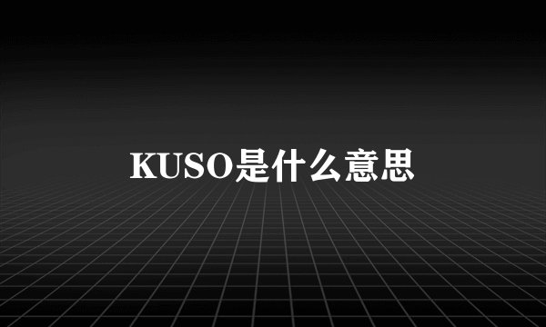 KUSO是什么意思