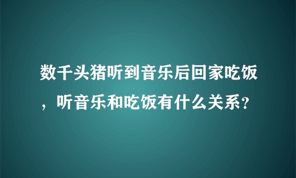 数千头猪听到音乐后回家吃饭，听音乐和吃饭有什么关系？