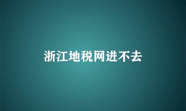 浙江地税网进不去