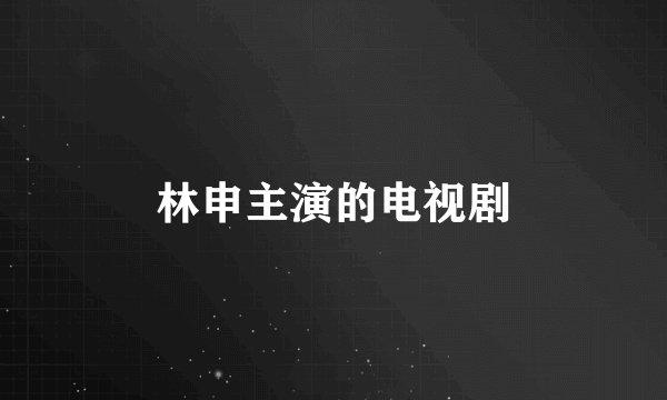 林申主演的电视剧