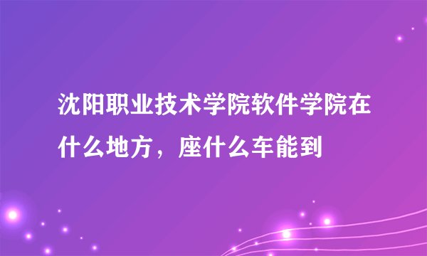 沈阳职业技术学院软件学院在什么地方，座什么车能到