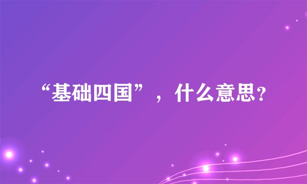 “基础四国”，什么意思？