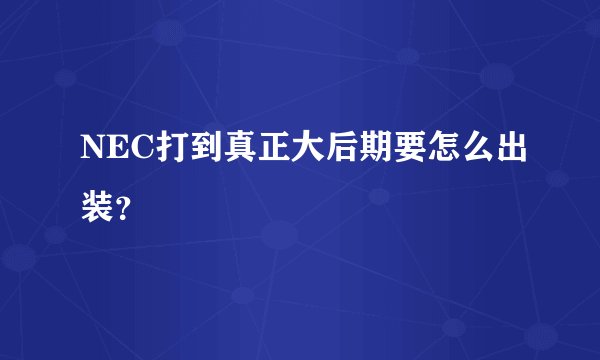 NEC打到真正大后期要怎么出装？