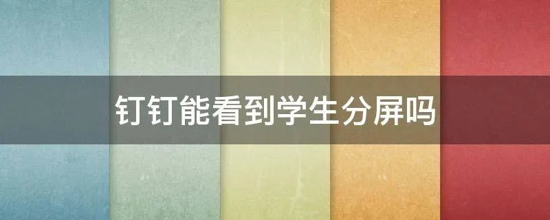 钉钉能看到学生分屏吗