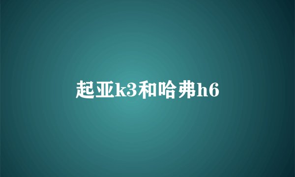 起亚k3和哈弗h6