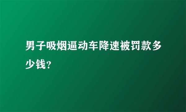 男子吸烟逼动车降速被罚款多少钱？