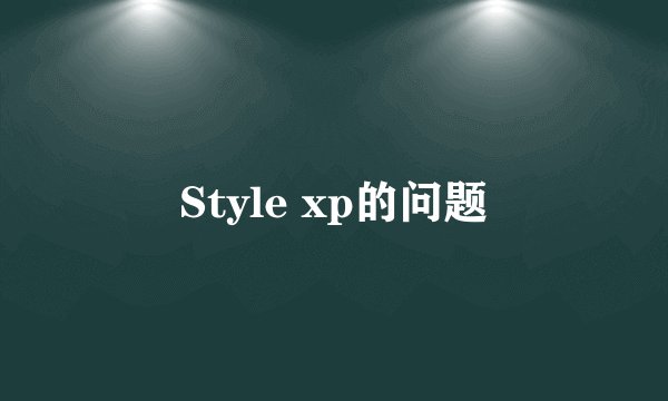 Style xp的问题