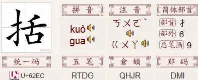 括的拼音和组词