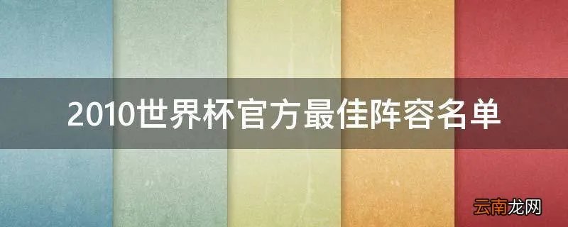 2010世界杯官方最佳阵容名单