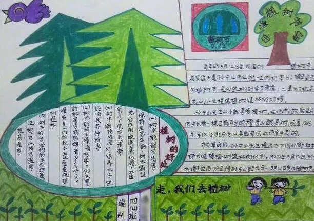 2020植树节手抄报一等奖 2020最漂亮的植树节手抄报