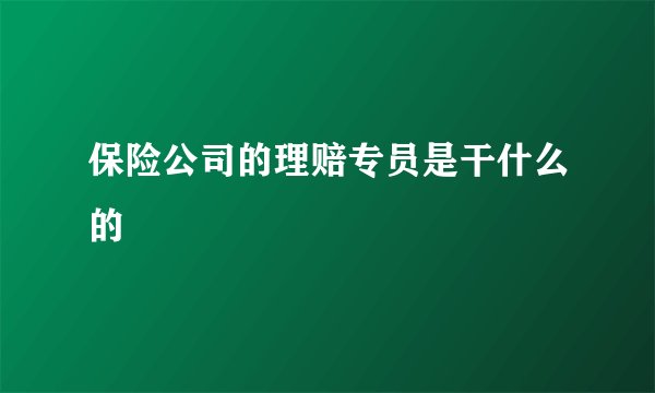保险公司的理赔专员是干什么的