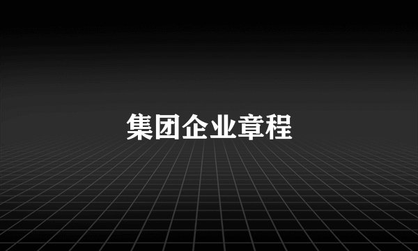 集团企业章程