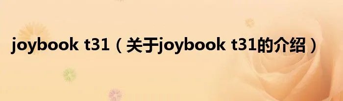 joybook t31（关于joybook t31的介绍）