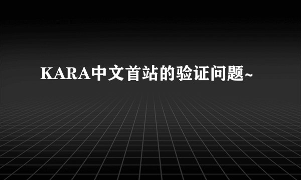 KARA中文首站的验证问题~