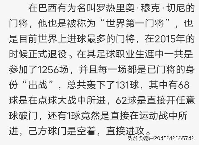 进球最多的门将？