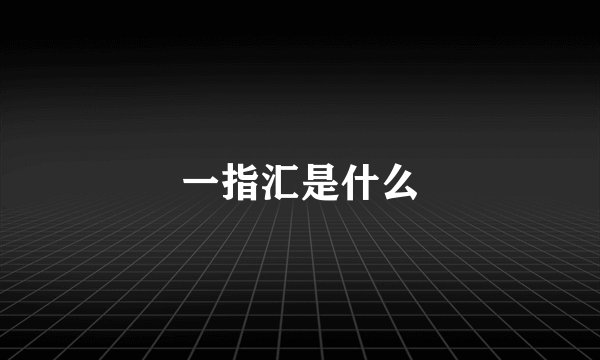 一指汇是什么