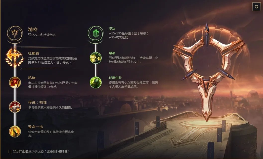 《LOL》9.20征服者盖伦天赋符文推荐