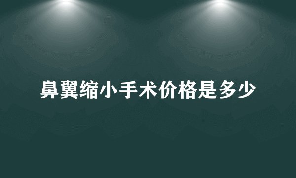 鼻翼缩小手术价格是多少