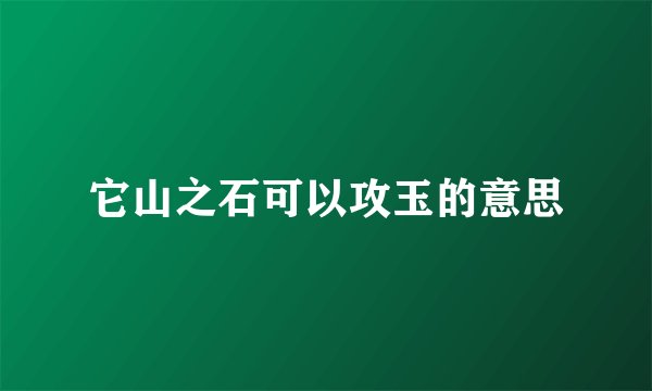 它山之石可以攻玉的意思