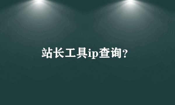 站长工具ip查询？