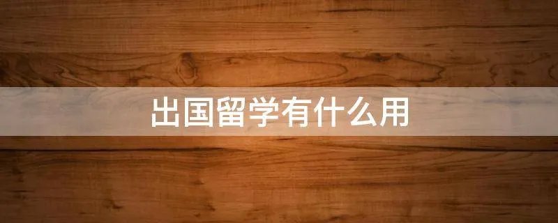 出国留学有什么用