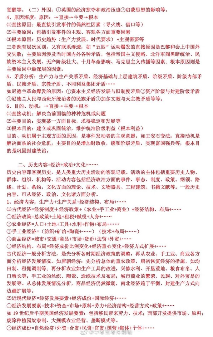 高考文综答题万能公式！历史+政治+地理